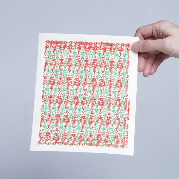 Dish cloth 17x20cm Sirkus red-green